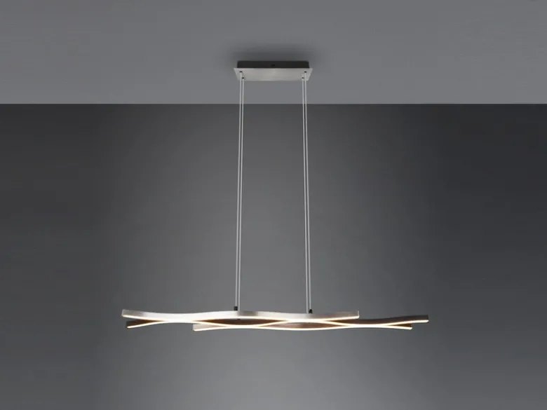 LED Pendelleuchte BLAZE dimmbar & Lichtfarbe einstellbar Silber, Breite 107cm