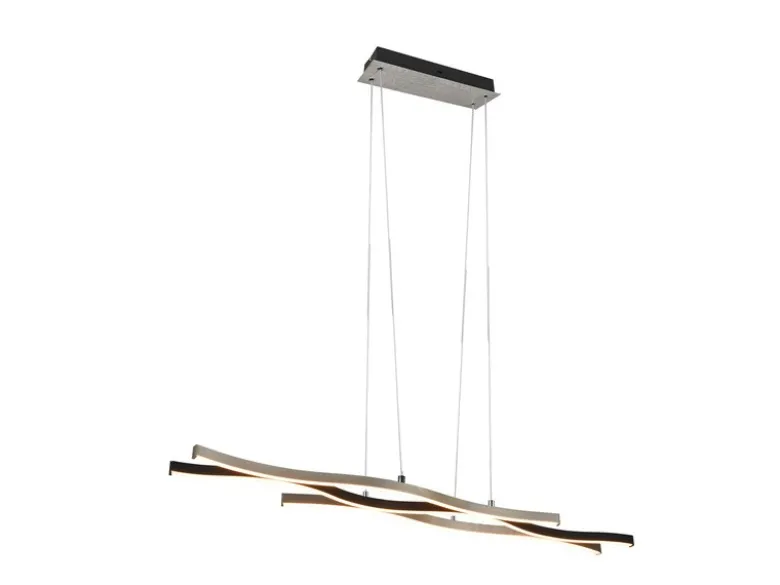 LED Pendelleuchte BLAZE dimmbar & Lichtfarbe einstellbar Silber, Breite 107cm