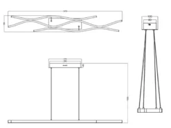 LED Pendelleuchte BLAZE dimmbar & Lichtfarbe einstellbar Silber, Breite 107cm
