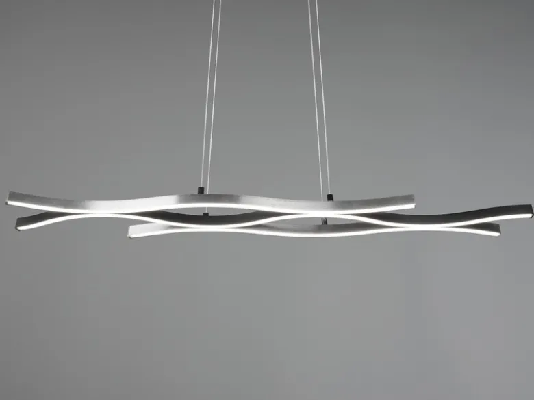 LED Pendelleuchte BLAZE dimmbar & Lichtfarbe einstellbar Silber, Breite 107cm