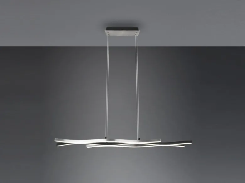 LED Pendelleuchte BLAZE dimmbar & Lichtfarbe einstellbar Silber, Breite 107cm