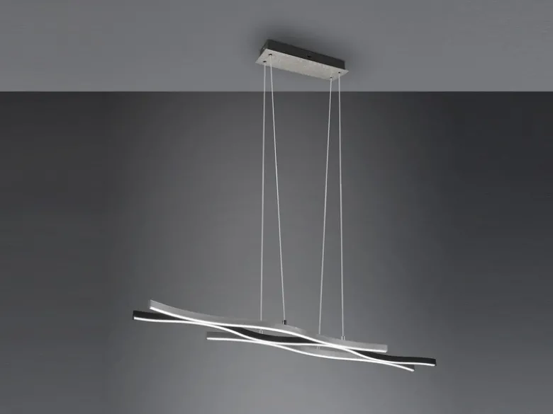 LED Pendelleuchte BLAZE dimmbar & Lichtfarbe einstellbar Silber, Breite 107cm