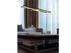 LED Pendelleuchte BLAZE Schwarz Gold dimmbar & 2 Lichtfarben, Breite 107cm
