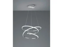 LED Pendelleuchte BOLOGNA Metall Chrom/Weiß 3 Stufen Dimmer, Ø 50cm