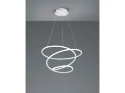LED Pendelleuchte BOLOGNA Metall Weiß matt 3 Stufen Dimmer, Ø 50cm