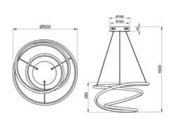 LED Pendelleuchte BOLOGNA Metall Weiß matt 3 Stufen Dimmer, Ø 50cm