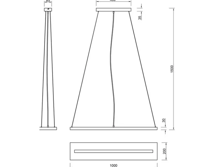 LED Pendelleuchte BRAD stufenweise dimmbar mit Naturholz, Breite 100cm