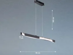 LED Pendelleuchte BRIDGE Schwarz/Weiß dimmbar, Breite 95cm