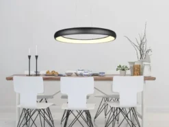 LED Pendelleuchte CARDONA groß Schwarz, dimmbar & 3 Lichtfarben, Ø 75cm