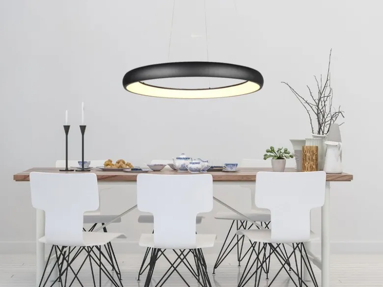 LED Pendelleuchte CARDONA groß Schwarz, dimmbar & 3 Lichtfarben, Ø 75cm