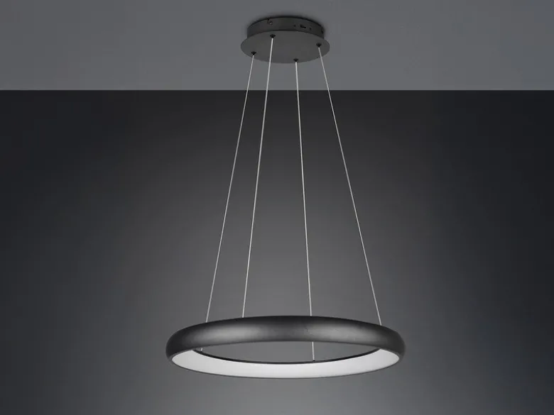 LED Pendelleuchte CARDONA groß Schwarz, dimmbar & 3 Lichtfarben, Ø 75cm