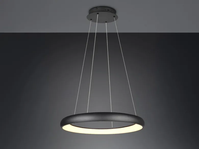 LED Pendelleuchte CARDONA groß Schwarz, dimmbar & 3 Lichtfarben, Ø 75cm
