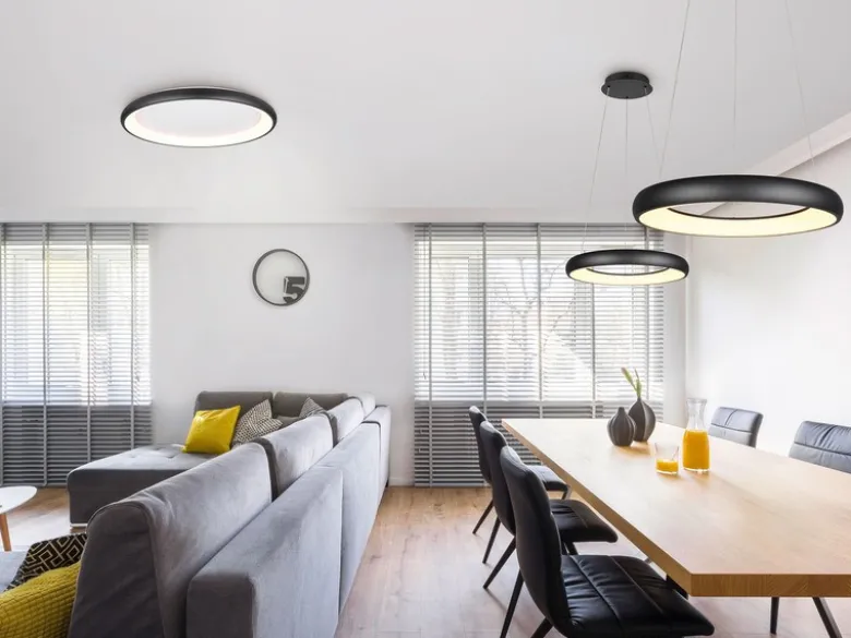 LED Pendelleuchte CARDONA groß Schwarz, dimmbar & 3 Lichtfarben, Ø 75cm