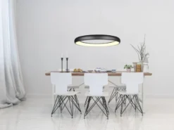 LED Pendelleuchte CARDONA groß Schwarz, dimmbar & 3 Lichtfarben, Ø 75cm