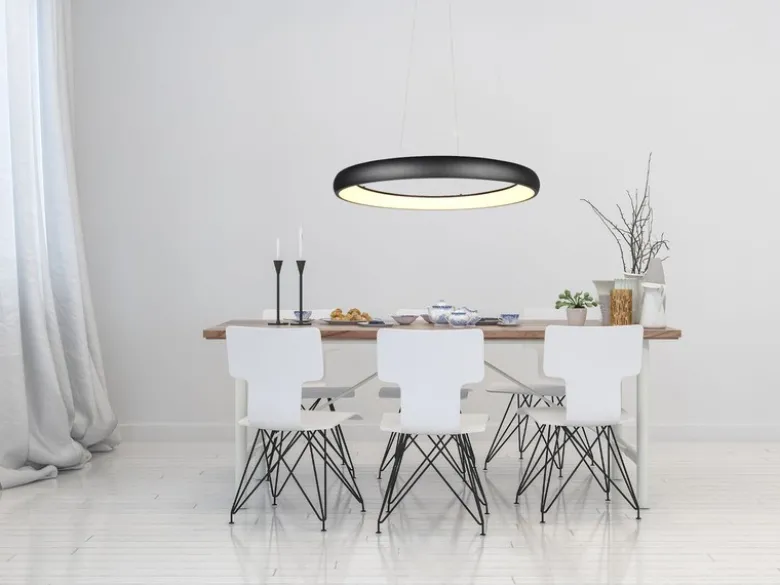 LED Pendelleuchte CARDONA groß Schwarz, dimmbar & 3 Lichtfarben, Ø 75cm