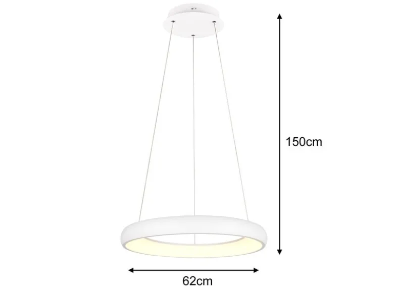 LED Pendelleuchte CARDONA groß Weiß, dimmbar & 3 Lichtfarben, Ø 62cm