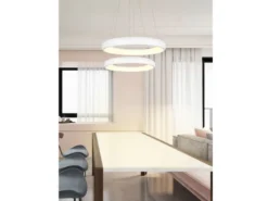 LED Pendelleuchte CARDONA groß Weiß, dimmbar & 3 Lichtfarben, Ø 62cm