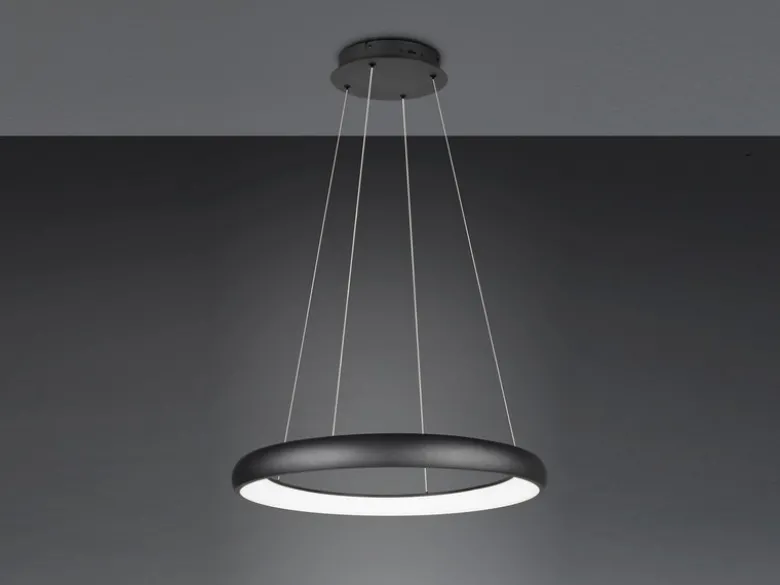 LED Pendelleuchte CARDONA groß Schwarz, dimmbar & 3 Lichtfarben, Ø 62cm