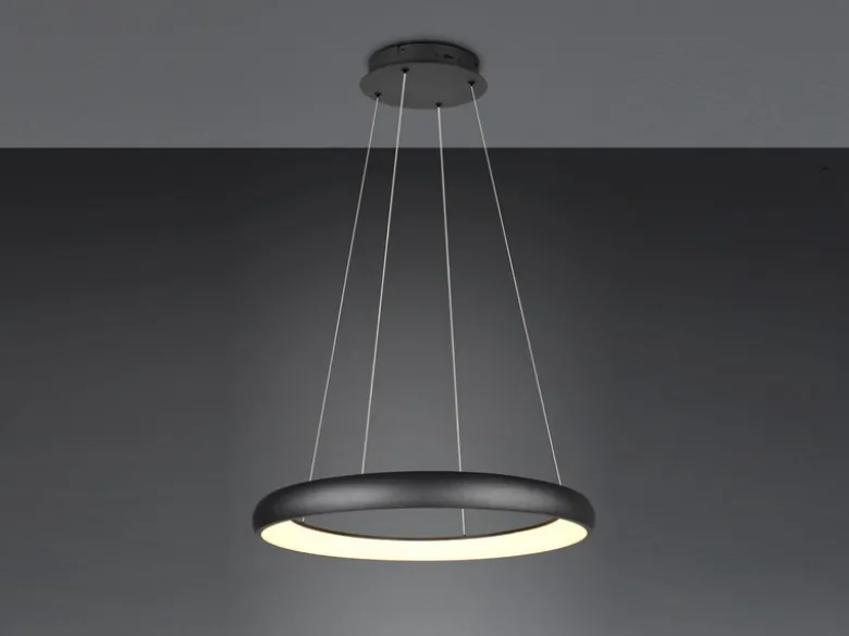 LED Pendelleuchte CARDONA groß Schwarz, dimmbar & 3 Lichtfarben, Ø 62cm