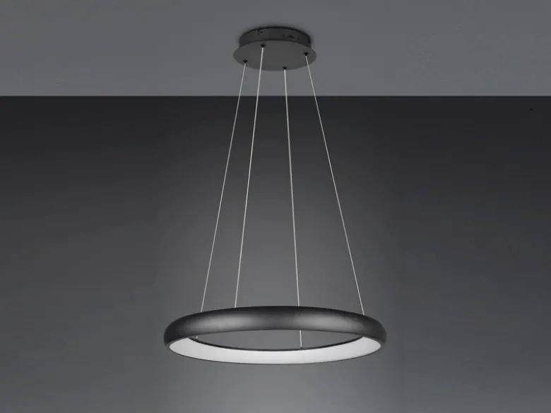 LED Pendelleuchte CARDONA groß Schwarz, dimmbar & 3 Lichtfarben, Ø 62cm