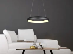 LED Pendelleuchte CARDONA groß Schwarz, dimmbar & 3 Lichtfarben, Ø 62cm