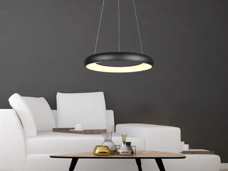 LED Pendelleuchte CARDONA groß Schwarz, dimmbar & 3 Lichtfarben, Ø 62cm