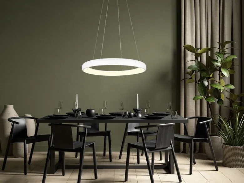 LED Pendelleuchte CARDONA groß Weiß, dimmbar & 3 Lichtfarben, Ø 75cm