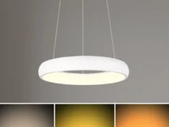 LED Pendelleuchte CARDONA groß Weiß, dimmbar & 3 Lichtfarben, Ø 75cm