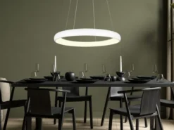 LED Pendelleuchte CARDONA groß Weiß, dimmbar & 3 Lichtfarben, Ø 75cm