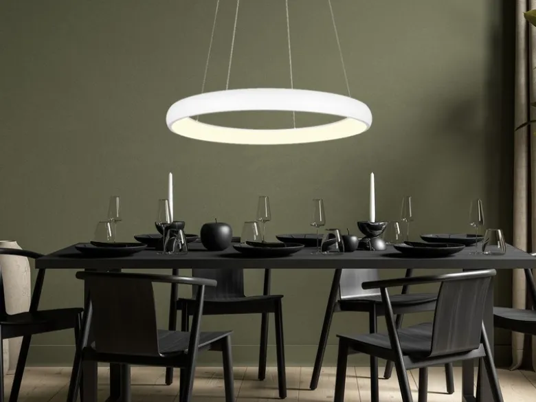 LED Pendelleuchte CARDONA groß Weiß, dimmbar & 3 Lichtfarben, Ø 75cm