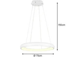 LED Pendelleuchte CARDONA groß Weiß, dimmbar & 3 Lichtfarben, Ø 75cm