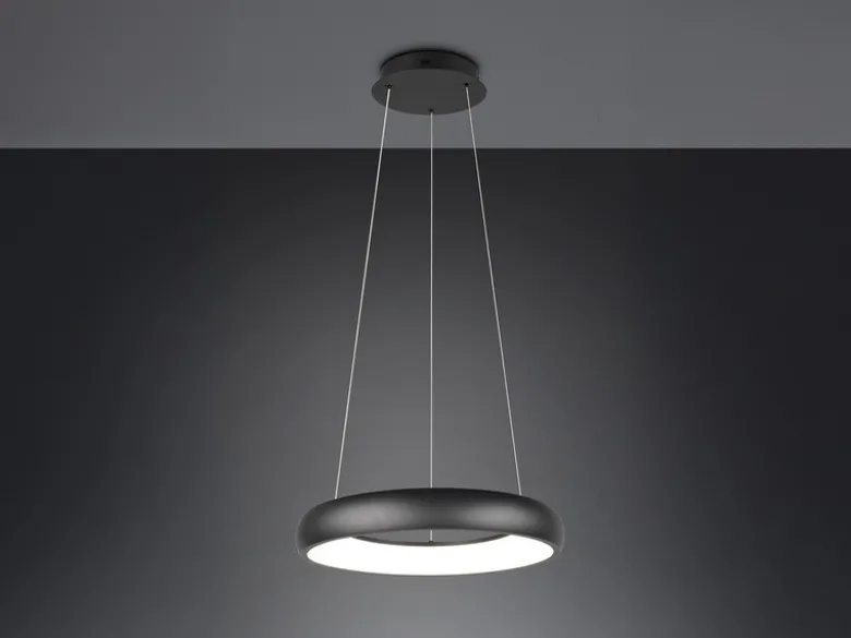 LED Pendelleuchte CARDONA Schwarz, dimmbar & 3 Lichtfarben, Ø 46,5cm