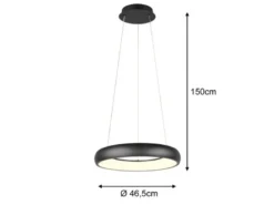 LED Pendelleuchte CARDONA Schwarz, dimmbar & 3 Lichtfarben, Ø 46,5cm
