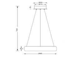 LED Pendelleuchte CARDONA Schwarz, dimmbar & 3 Lichtfarben, Ø 46,5cm