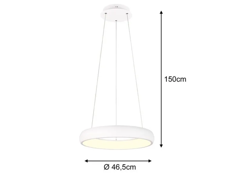 LED Pendelleuchte CARDONA Weiß, dimmbar & 3 Lichtfarben, Ø 46,5cm
