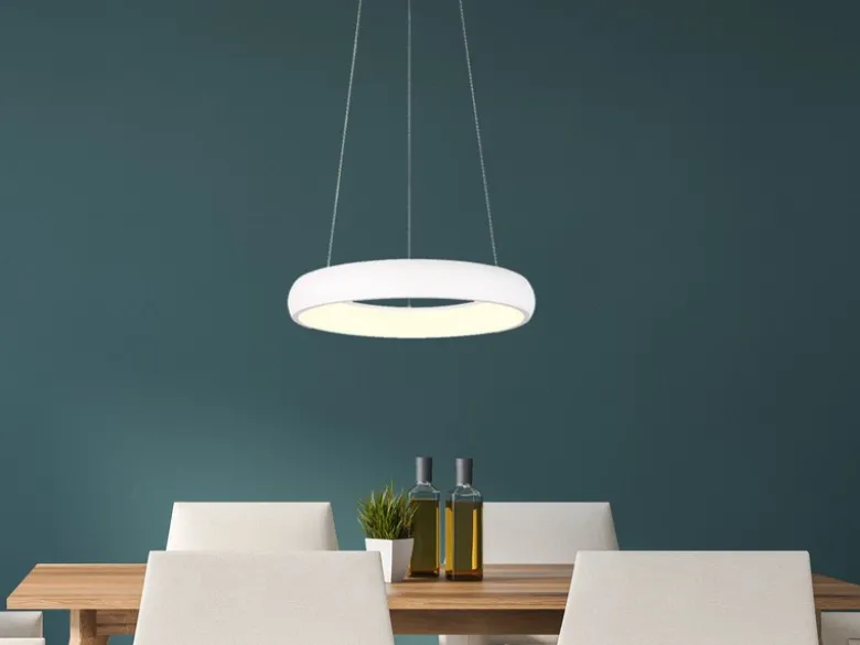 LED Pendelleuchte CARDONA Weiß, dimmbar & 3 Lichtfarben, Ø 46,5cm