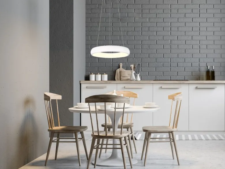 LED Pendelleuchte CARDONA Weiß, dimmbar & 3 Lichtfarben, Ø 46,5cm