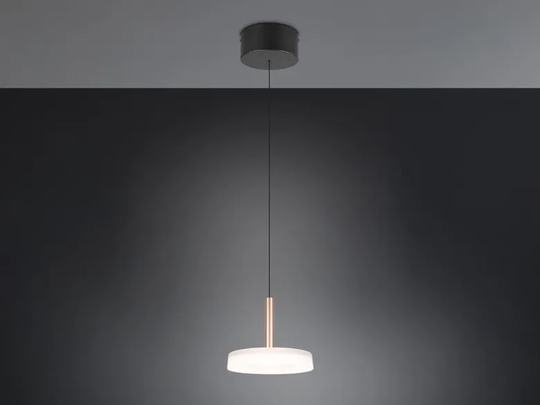 LED Pendelleuchte CELESTE 1-flammig höhenverstellbar Glas Weiß, Ø 22cm