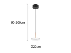 LED Pendelleuchte CELESTE 1-flammig höhenverstellbar Glas Weiß, Ø 22cm