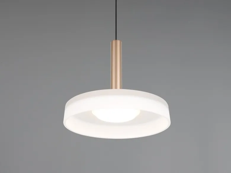 LED Pendelleuchte CELESTE 1-flammig höhenverstellbar Glas Weiß, Ø 22cm