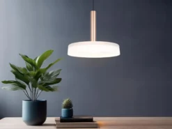 LED Pendelleuchte CELESTE 1-flammig höhenverstellbar Glas Weiß, Ø 22cm