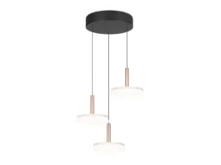 LED Pendelleuchte CELESTE 3-flammig höhenverstellbar Glas Weiß, Ø 35cm