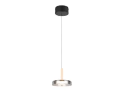 LED Pendelleuchte CELESTE 1-flammig höhenverstellbar Glas Chrom, Ø 22cm