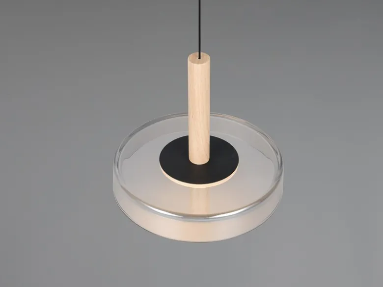 LED Pendelleuchte CELESTE 1-flammig höhenverstellbar Glas Chrom, Ø 22cm