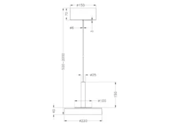 LED Pendelleuchte CELESTE 1-flammig höhenverstellbar Glas Chrom, Ø 22cm