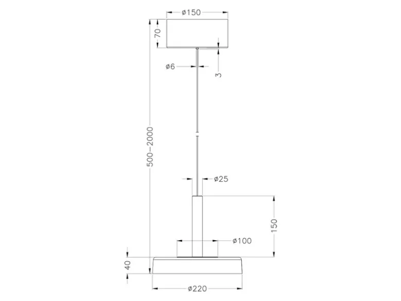 LED Pendelleuchte CELESTE 1-flammig höhenverstellbar Glas Chrom, Ø 22cm