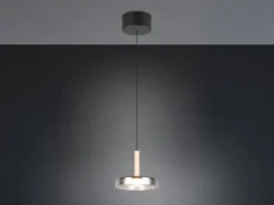 LED Pendelleuchte CELESTE 1-flammig höhenverstellbar Glas Chrom, Ø 22cm
