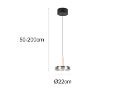 LED Pendelleuchte CELESTE 1-flammig höhenverstellbar Glas Chrom, Ø 22cm