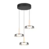 LED Pendelleuchte CELESTE höhenverstellbar 3-flammig Glas Chrom, Ø 35cm