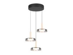 LED Pendelleuchte CELESTE höhenverstellbar 3-flammig Glas Chrom, Ø 35cm